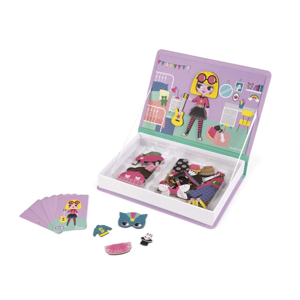Janod Magneti'Book Costumes Magnetic Playset - Educational Fashion Game for Girls, Ages 3-8 16