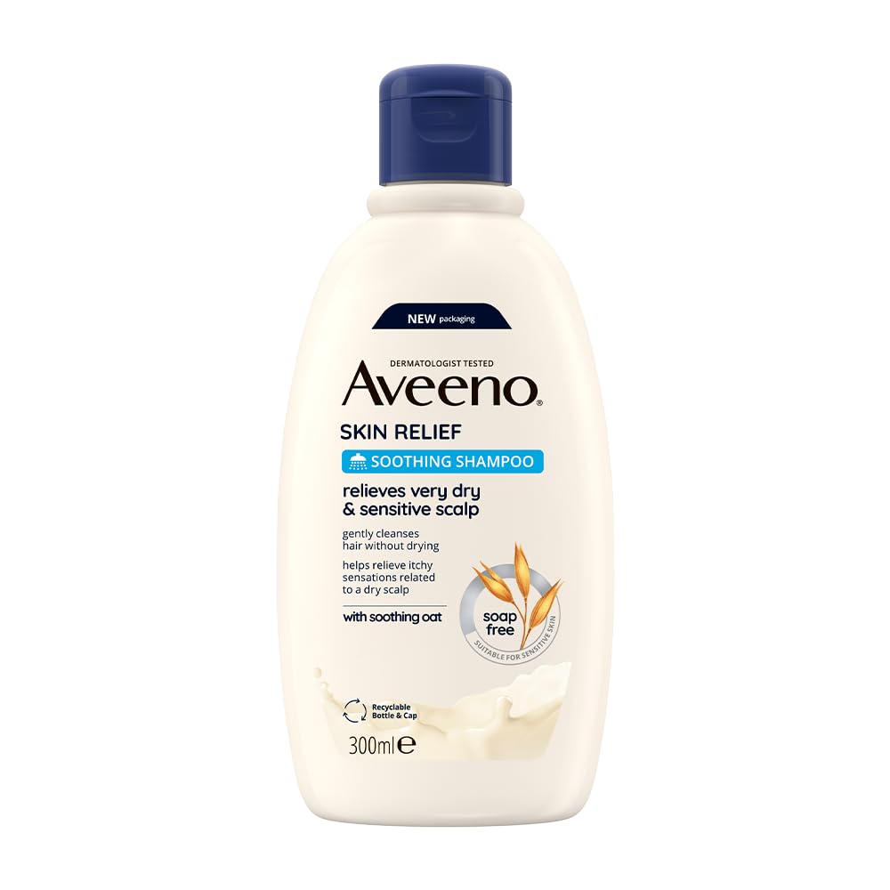 Aveeno Skin Relief Soothing Shampoo with Oat for Very Dry Sensitive Scalp & Fragile Hair, 300ml 1