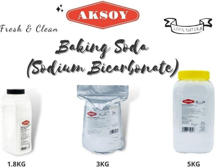 Aksoy - Pure Baking Soda 1KG | Sodium Bicarbonate Powder for Baking & Cleaning