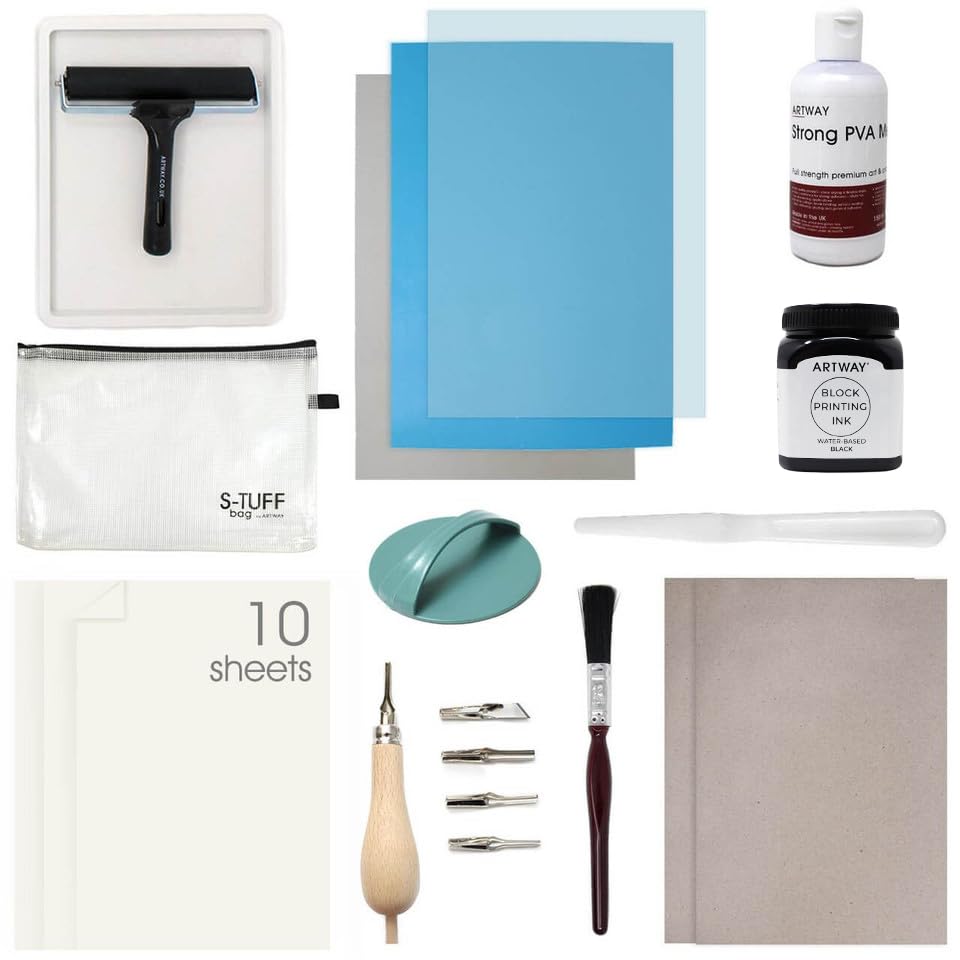 Artway Lino Printing Kit - Starter Set for Block Printmaking & Relief Techniques 3