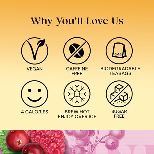 Twinings Cranberry & Raspberry Fruit Infusion Tea - 20 Biodegradable Teabags, Caffeine & Sugar Free 4