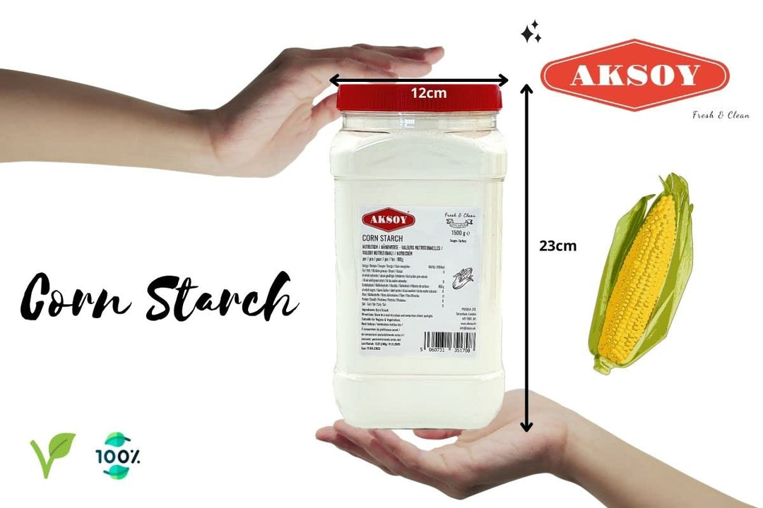 Aksoy - Corn Starch 1.5KG | Pure, Finely Ground, Gluten-Free Thickening Agent for Cooking & Baking