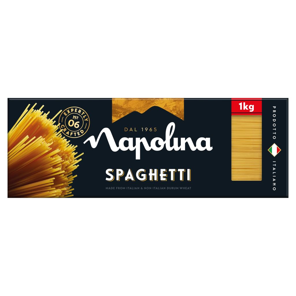 Napolina Spaghetti Pasta - Made with 100% Durum Wheat Semolina | 1 kg Pack