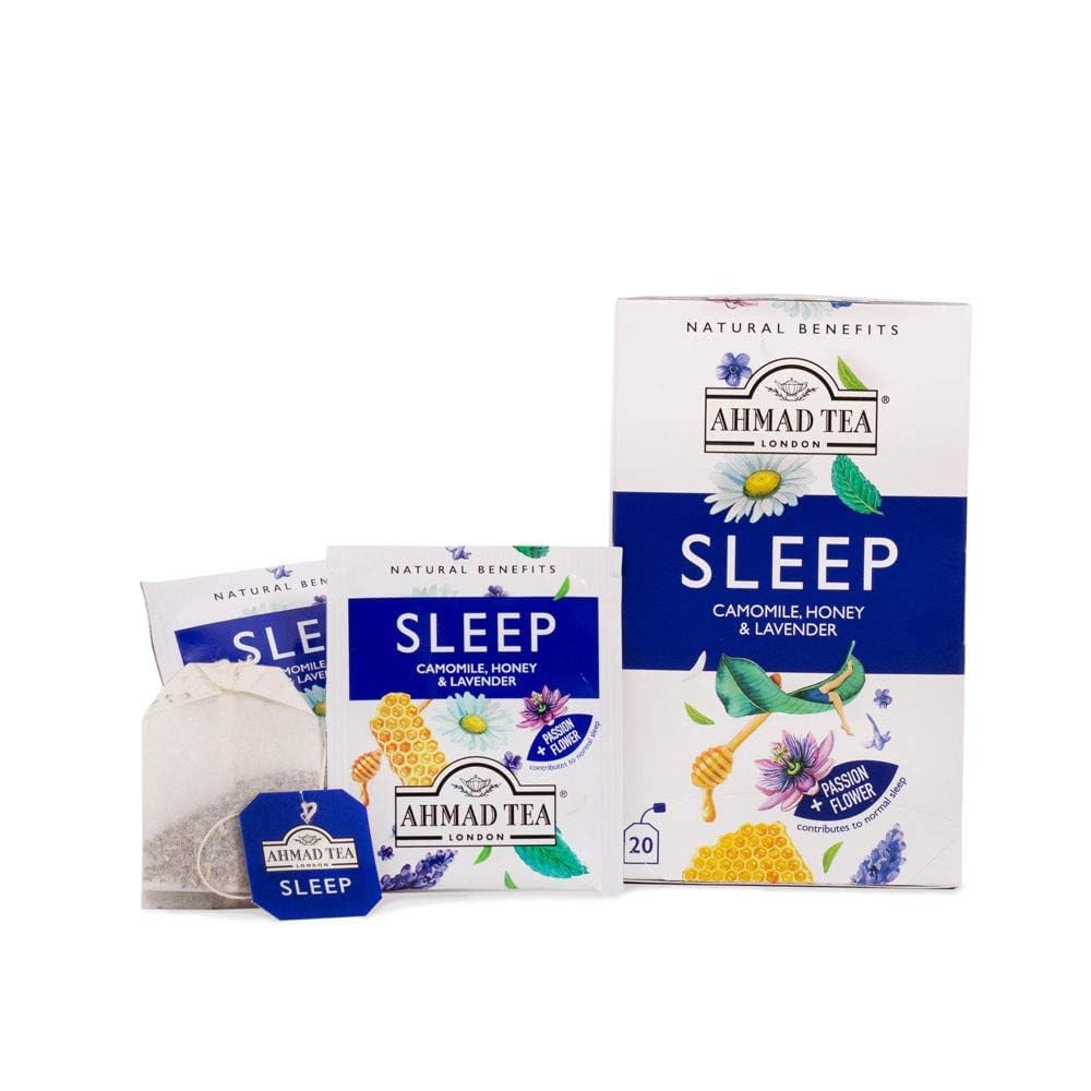 Ahmad Tea Natural Benefit Sleep Infusion Herbal Tea - Camomile, Honey & Lavender | 20 Count Teabags
