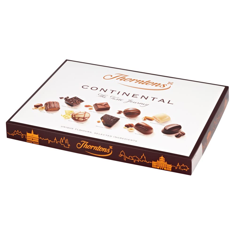 Thorntons Continental Assorted Milk, Dark & White Chocolate Gift Box, 264g