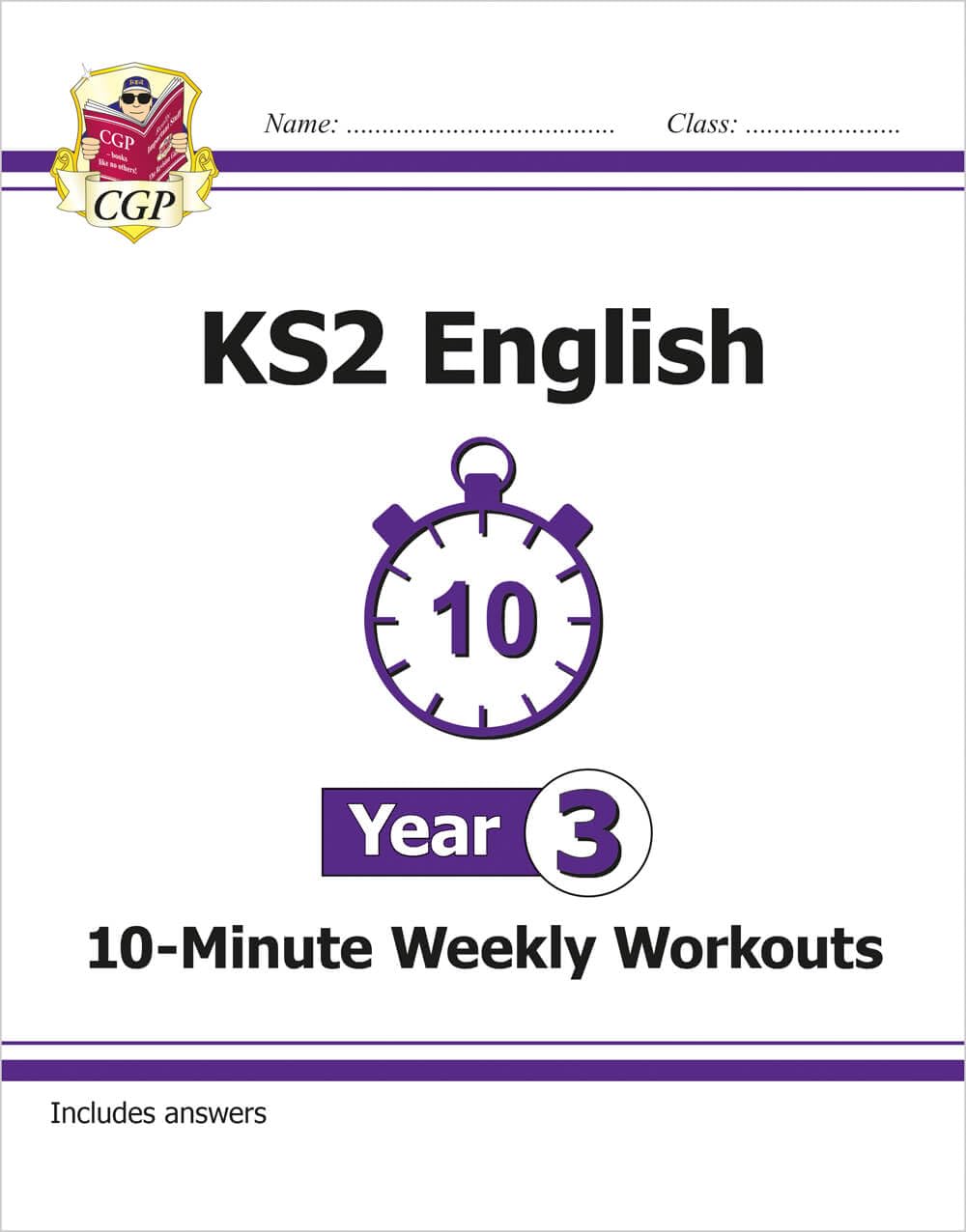 CGP KS2 English 10-Minute Weekly Workouts - Year 3 Study Aid | Paperback | English