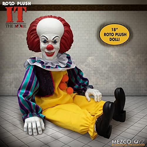 Mezco Designers Series - Roto Plush IT (1990): Pennywise - 18" Collectible Horror Plush for Ages 15+