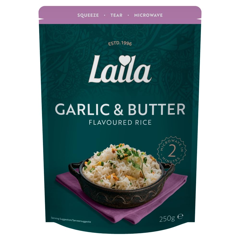 Laila Garlic & Butter Microwave Rice, 250g