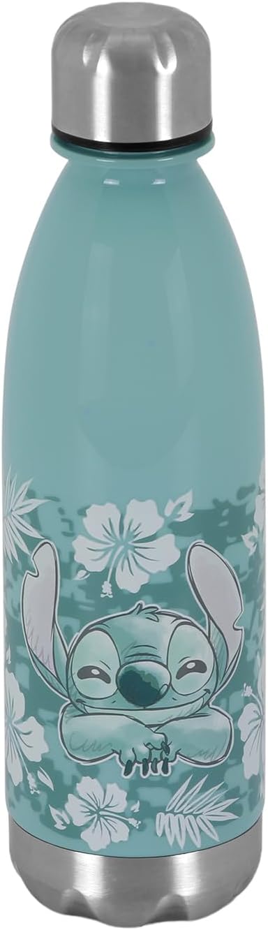 Karactermania Lilo and Stitch Aloha Bottle, Blue, Reusable Water Bottle (06773)