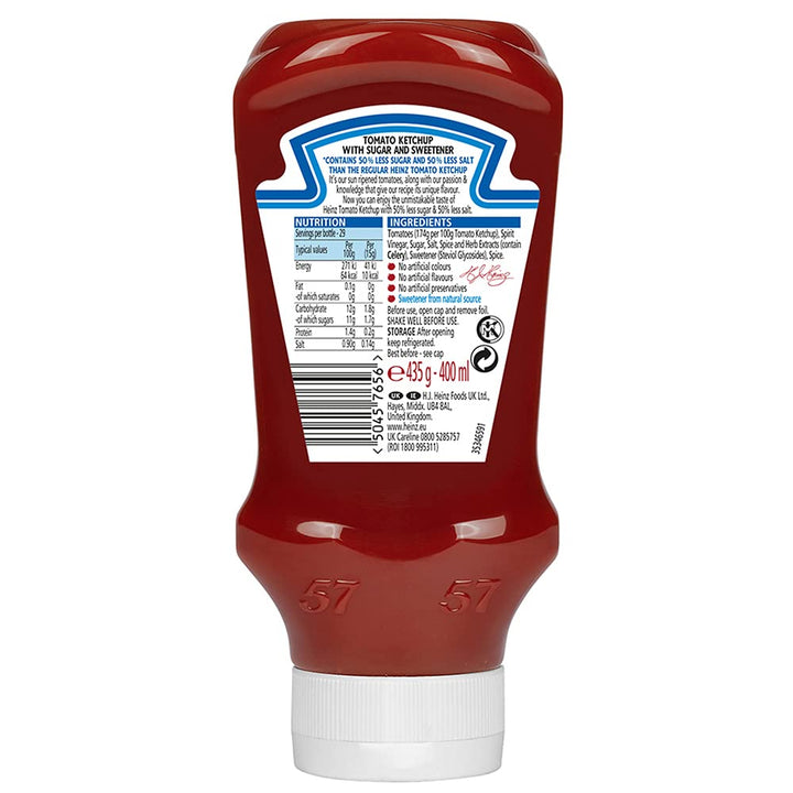 Heinz Tomato Ketchup 50% Less Sugar & Salt 435g