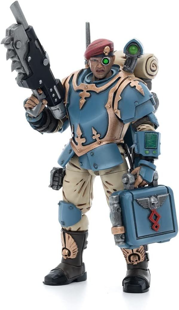 Bloomage Joytoy WH 40K Astra Militarum Tempestus Sci Com Medic 1/18 Action Figure (JT5154)