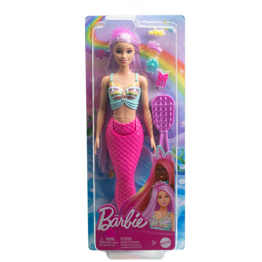 Barbie Mermaid Doll with 7-Inch Pink Fantasy Hair & Styling Accessories - Inspired by A Touch of Magic 12