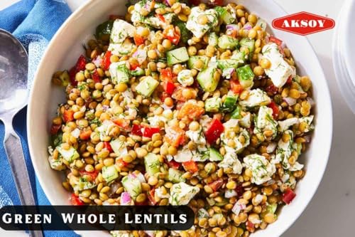 Aksoy Green Whole Lentils 1KG – High Protein, Fiber-Rich Pulses for Salads and Curries