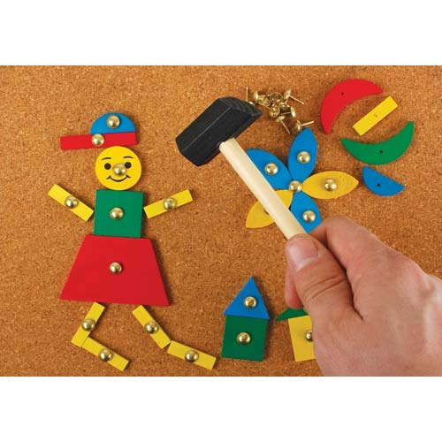 Tobar Tap Tap Art Hammering & Nailing Toy | 100+ Wooden Pieces | Mixed Color | 25cm 2