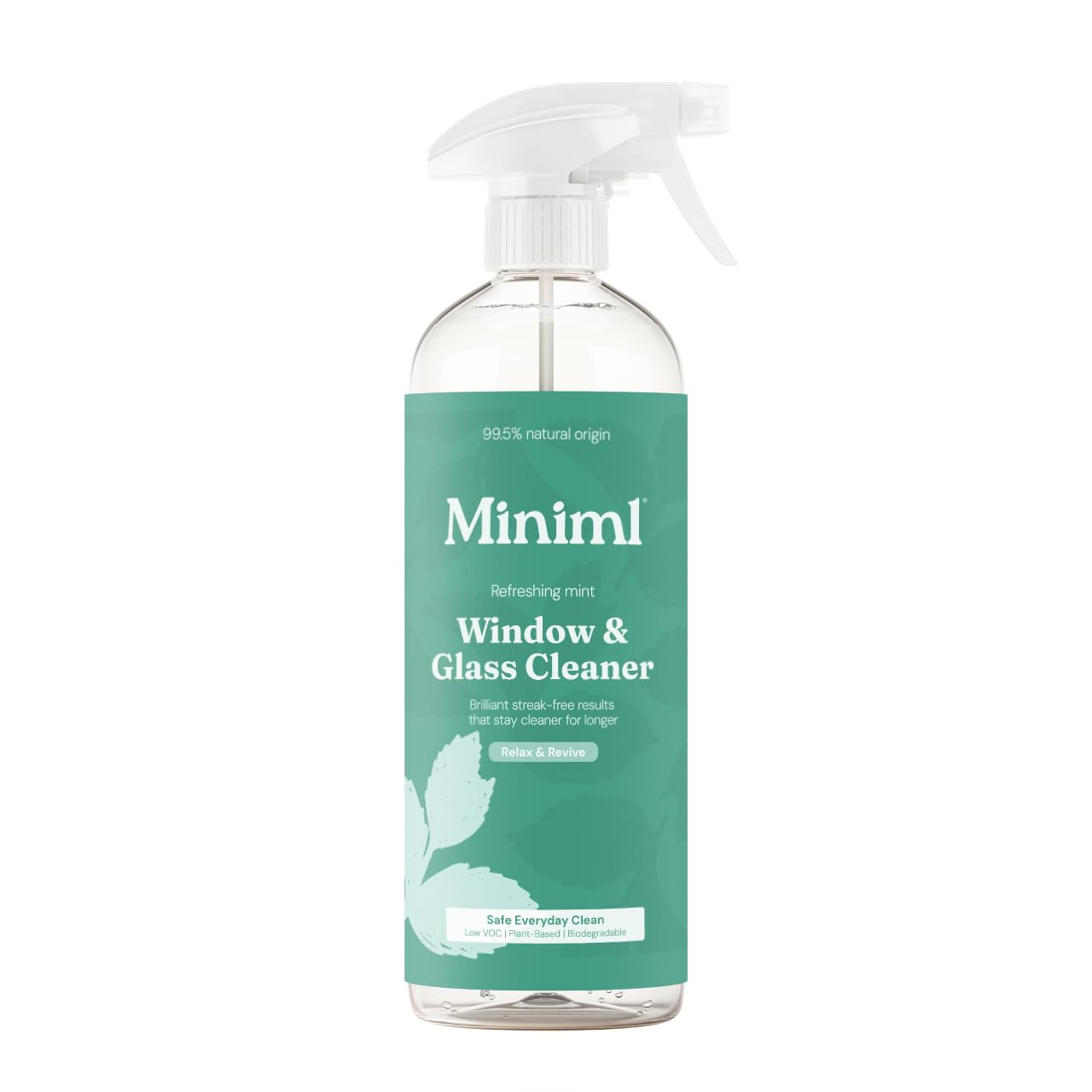 Miniml Window & Glass Cleaner Spray - Streak-Free Shine, Mint Scented, 750ml