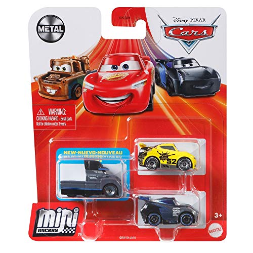 Disney and Pixar Cars Mini Racers 3-Pack - Metal Die-Cast Toy Vehicles for Kids 3+ 22