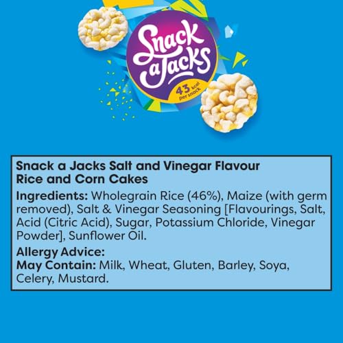 Snack Jack Rice & Corn Cakes - Salt & Vinegar Flavor | 117g | Popped, Not Fried 10