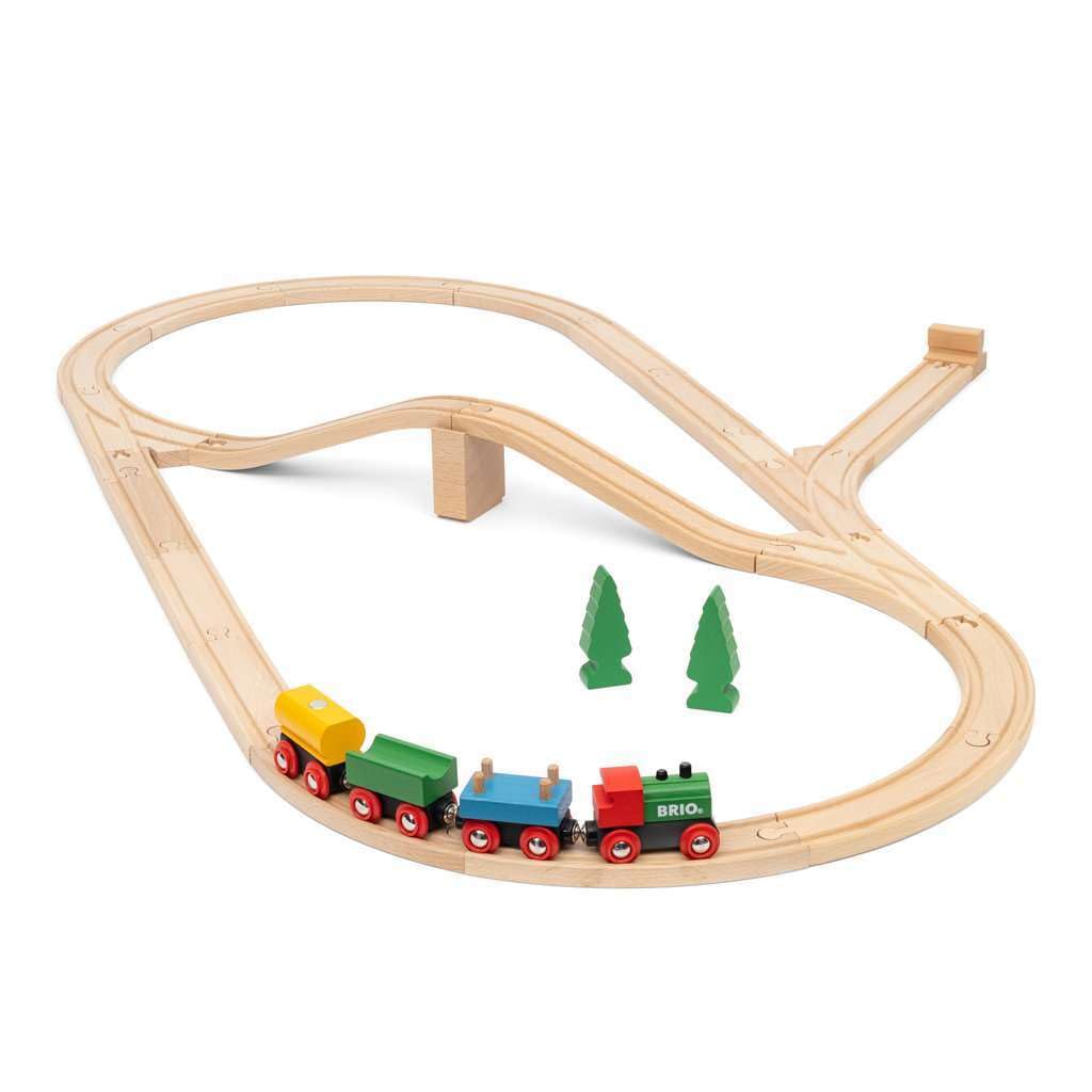 BRIO 65th Anniversary Wooden Railway Train Set - 32-Piece Classic Train Playset for Kids 3+ 12