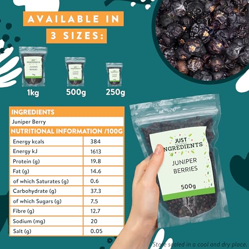 JustIngredients Organic Juniper Berries 500g - Dried Spice for Cooking, Gin Making & Pickling 5