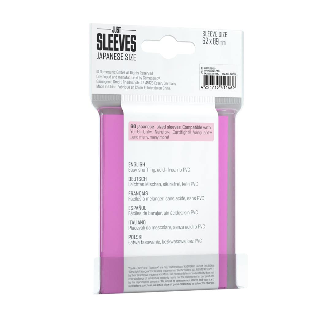 Gamegenic Japanese Size Prime Card Sleeves | 62 x 89 mm | Pink | 60 Count 2
