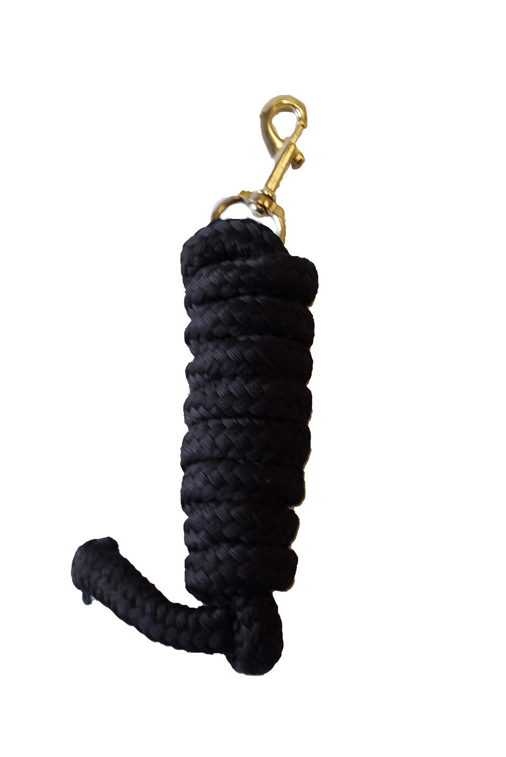 Rhinegold Luxe Lead Rope - Polypropylene Material | Brass Trigger Clip | Black | Pack of 2