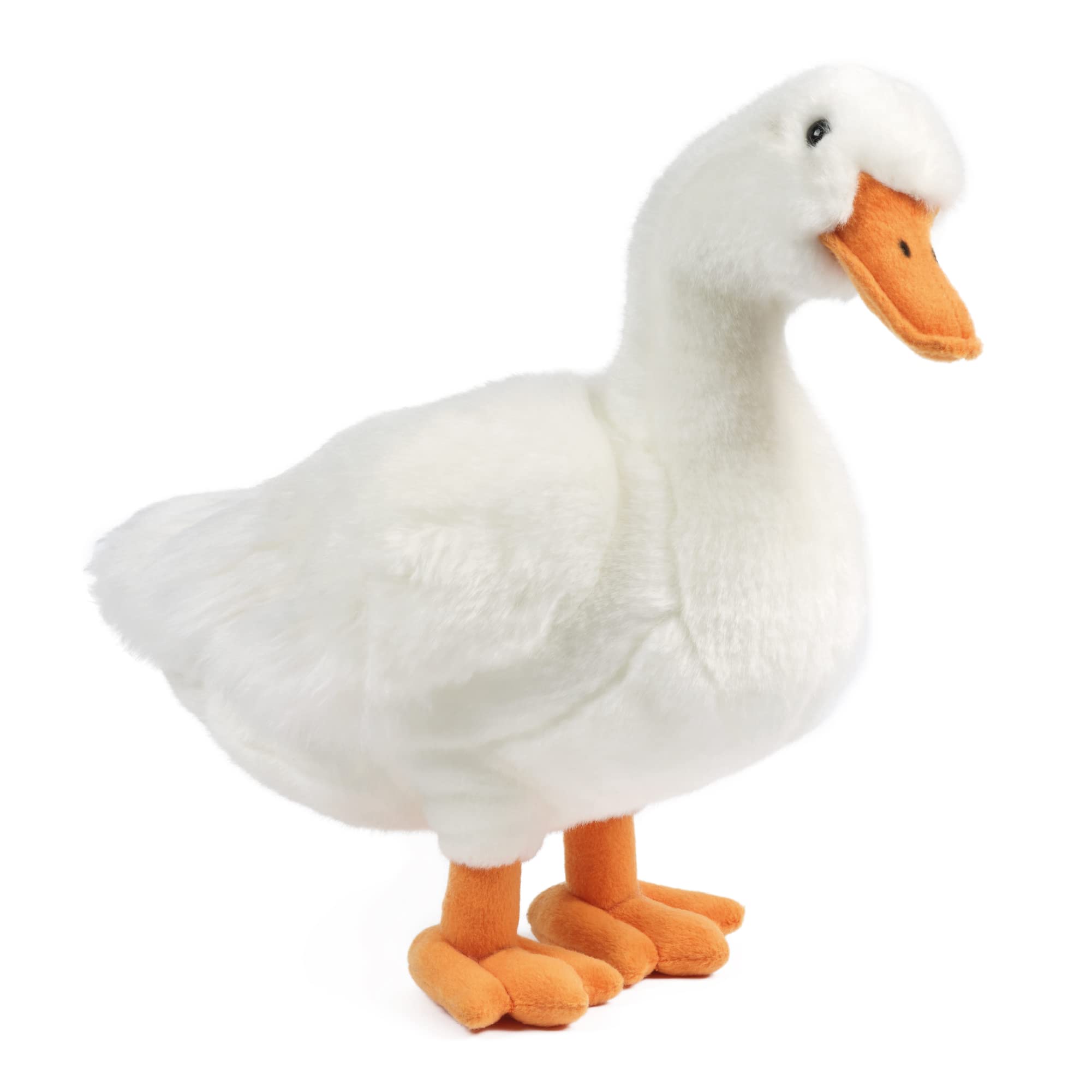 Living Nature Large Duck Plush Toy - Realistic Soft Cuddly Duck with Educational Fact Tag, 35cm 7