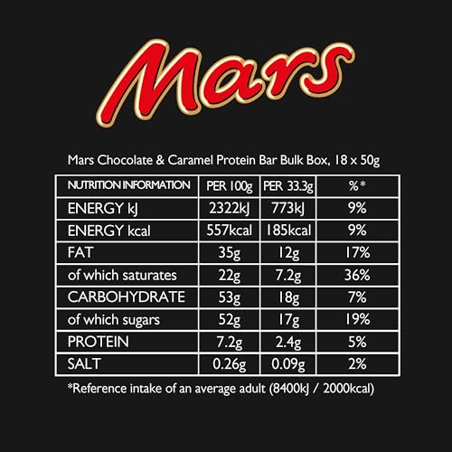 Mars Chocolate & Caramel Protein Bar Bulk Box, 18 x 50g