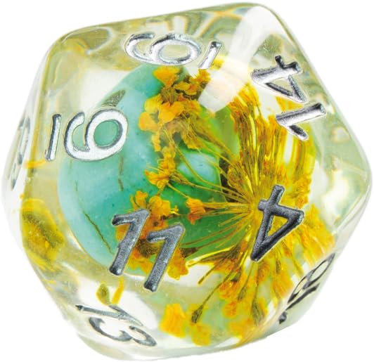 Gamegenic Embraced Series Green Skull RPG Dice Set | 7-Piece Resin Dice with Rounded Edges