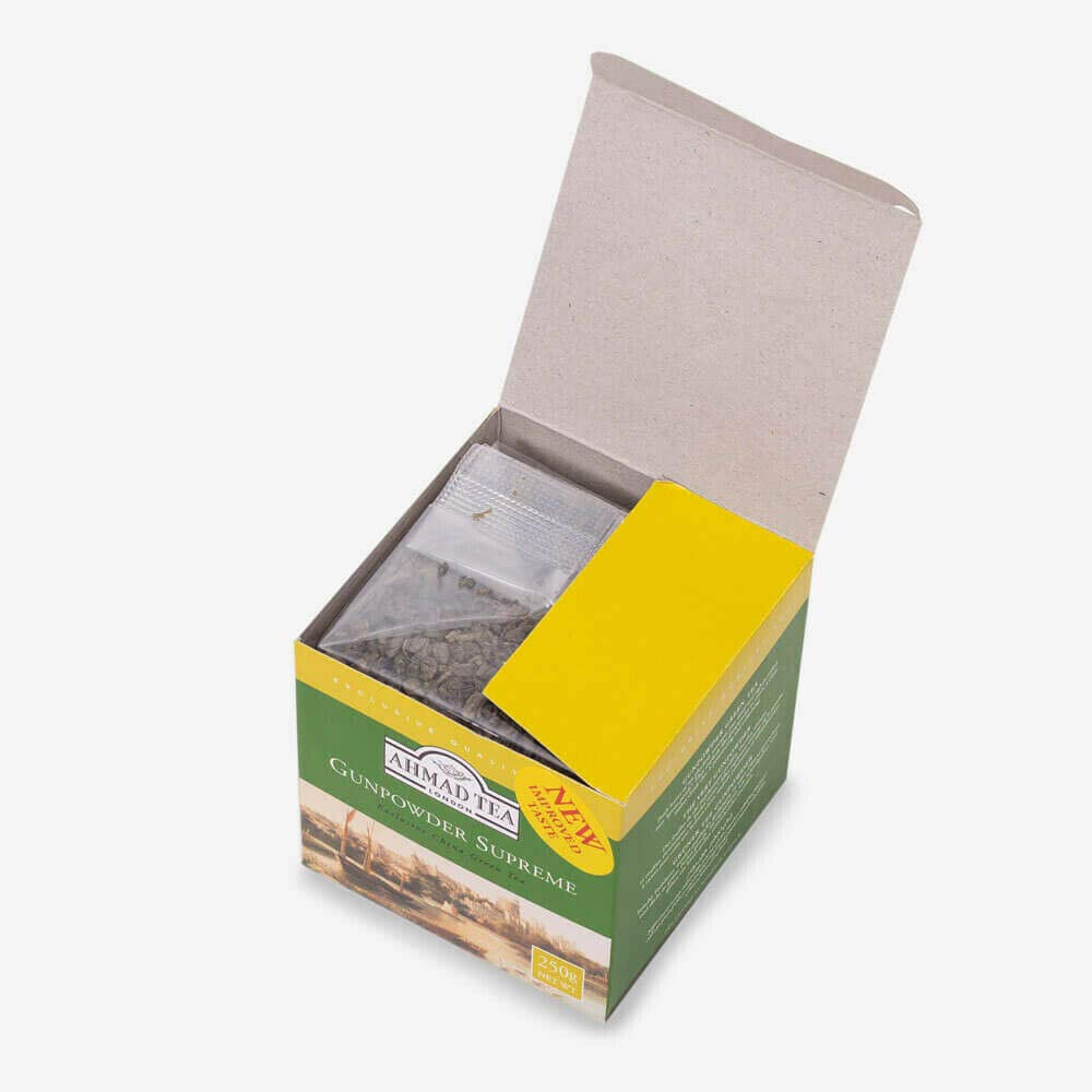 Ahmad Tea Gunpowder Green Tea - Loose Leaf 250g | Smoky Flavor | China Origin