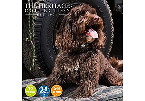 Ancol Country Check Adjustable Dog Collar - Brown Nylon | Fits Neck 30-50cm