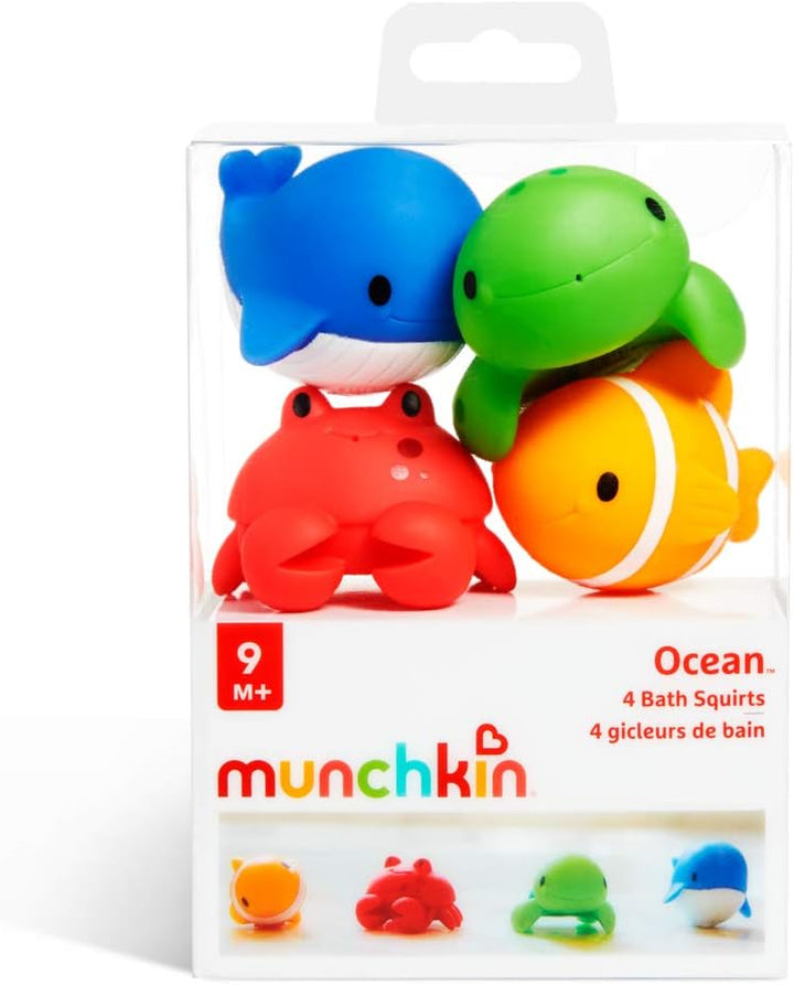 Munchkin Floating Ocean Animal Bath Squirt Toys - 4 Pack for Babies & Toddlers