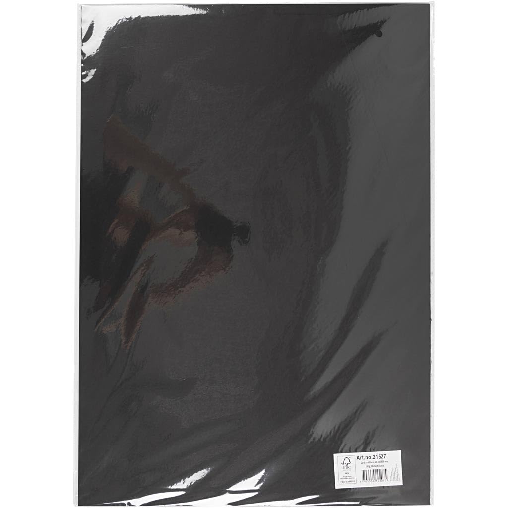 Creativ Black Card Paper - A2 Size, 10 Sheets, 220gsm Cardstock for Crafting