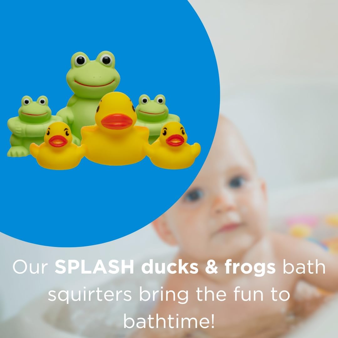 Vital Baby Splash Bath Squirters - 3 Duck & 3 Frog Bath Toys for Imaginative Play 2