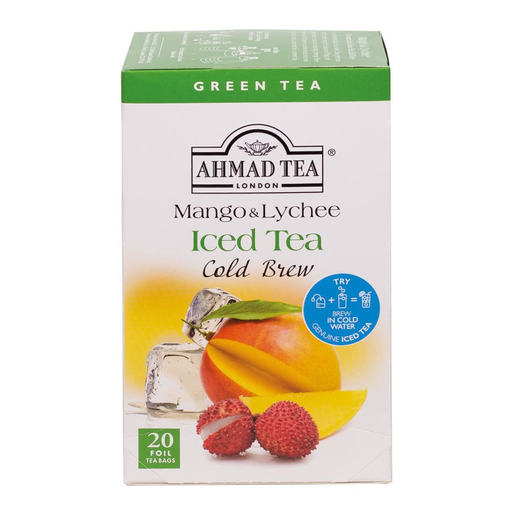 Ahmad Tea Mango & Lychee Cold Brew Green Tea - 20 Teabag Sachets 1