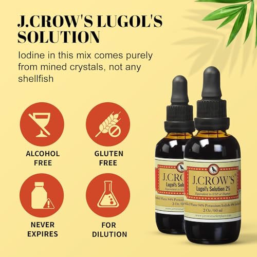 J.Crow's Lugol's Solution of Iodine, 2 Ounce - Premium Iodine Supplement for Health & Water Purification 4