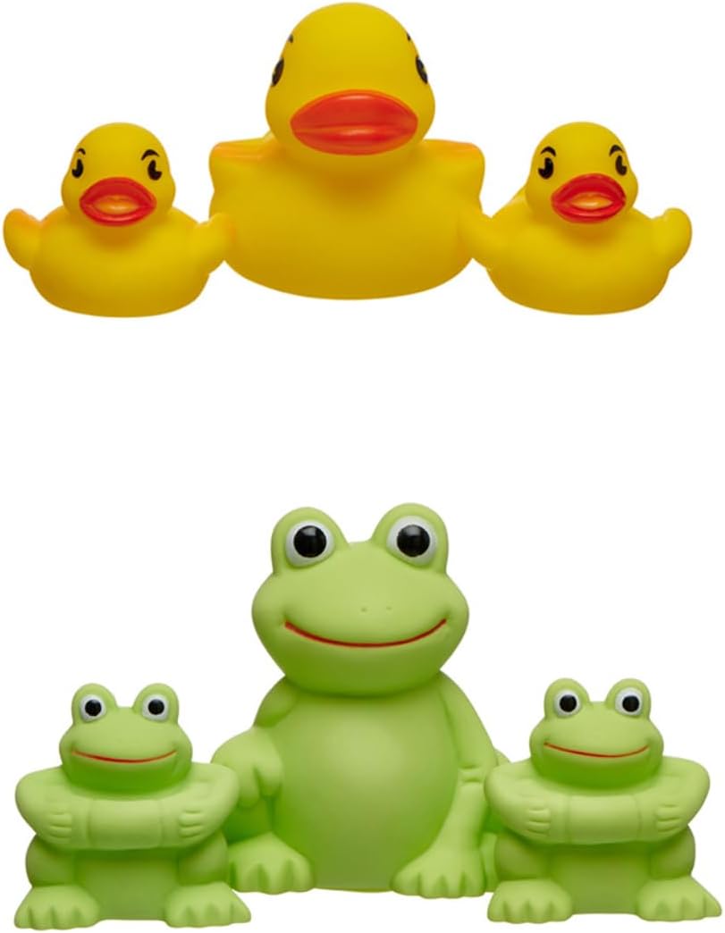 Vital Baby Splash Bath Squirters - 3 Duck & 3 Frog Bath Toys for Imaginative Play 1