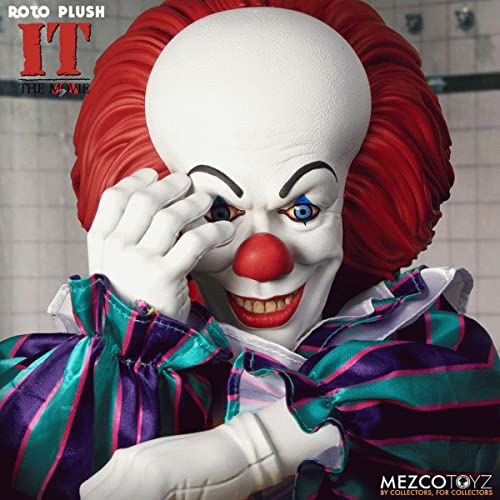 Mezco Designers Series - Roto Plush IT (1990): Pennywise - 18" Collectible Horror Plush for Ages 15+