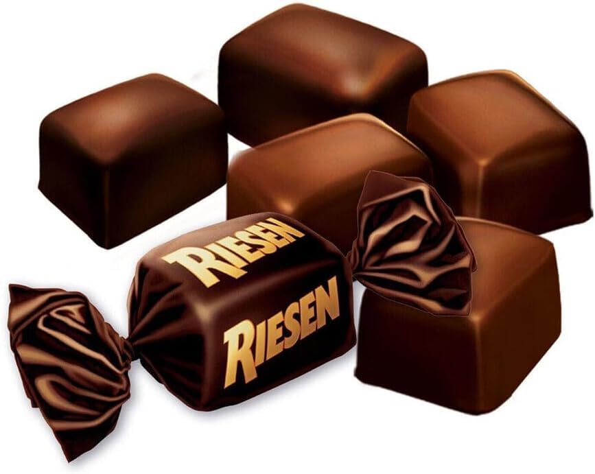 Riesen Dark Chocolate Covered Chewy Toffees - 135g Pack of 12 | Rich Caramel Center 4