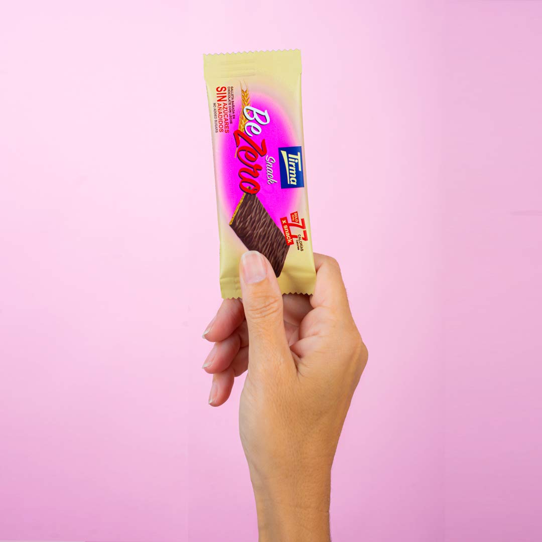 Tirma BeZero Milk Chocolate Light Biscuits - Low Calorie, No Added Sugars, 6 Individually Wrapped Snacks