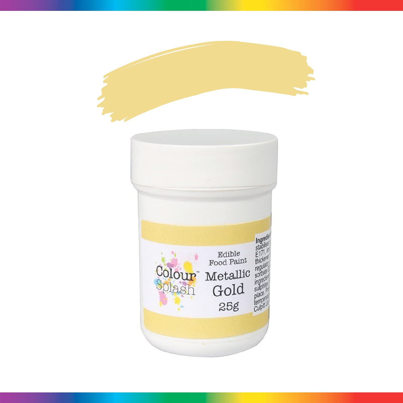 Colour Splash Edible Food Paint - Metallic Gold Colouring Paste | 25g Pot | Food Safe