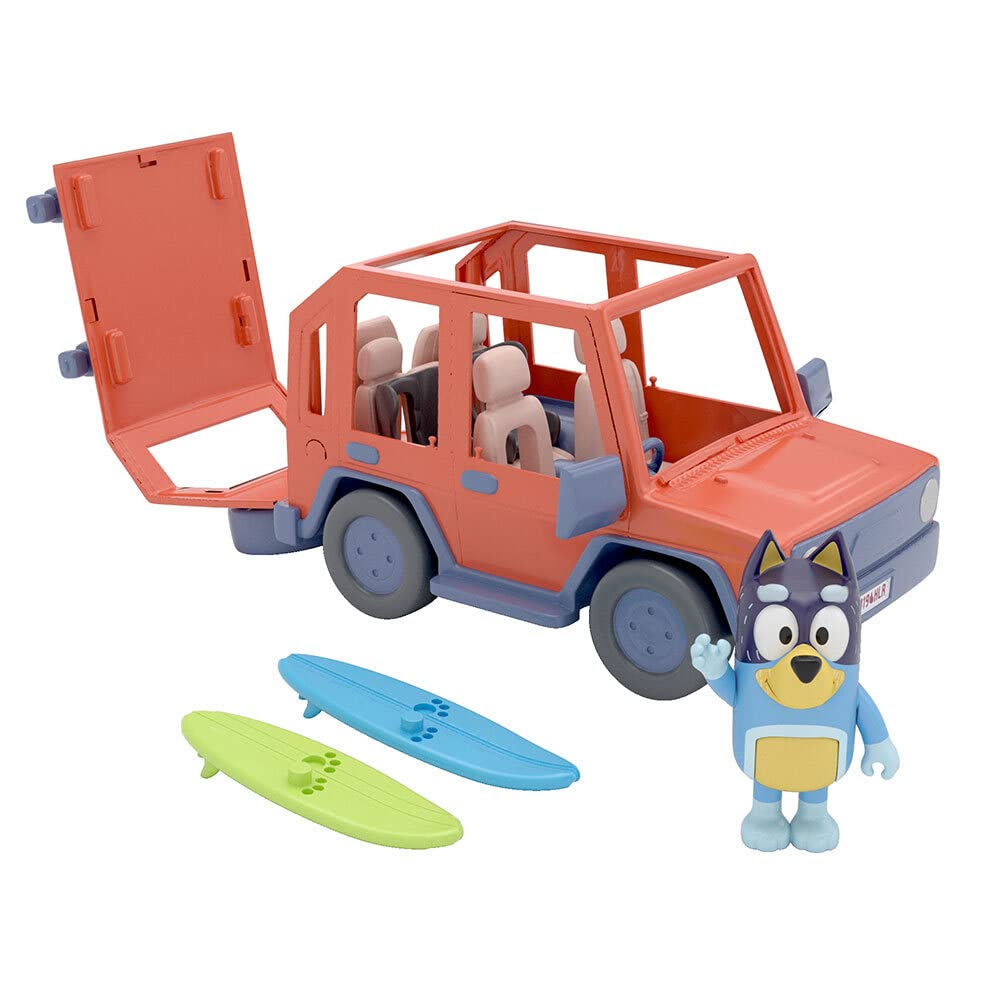 Bluey Heeler 4WD Family Vehicle with Bandit Figure & Surfboards - Imaginative Play for Ages 3+ 1