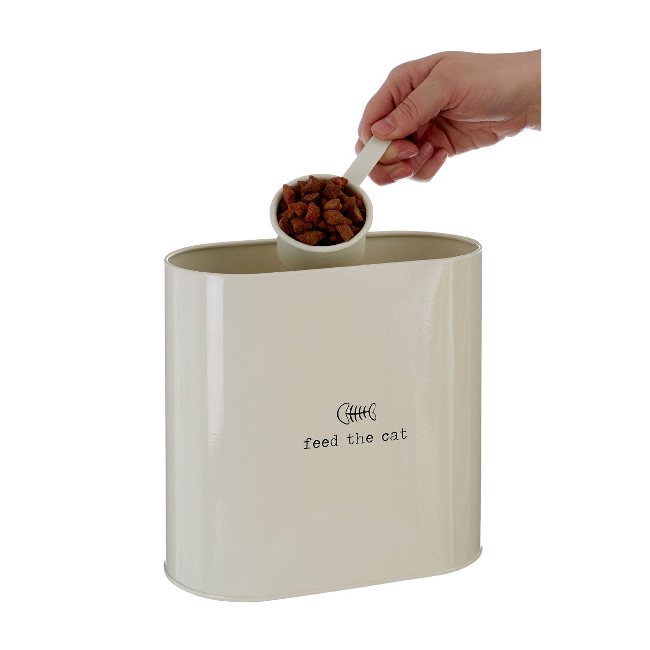 Premier Housewares Adore Pets Food Storage Bin - 2.8L Capacity | Galvanised Steel | Cream 4