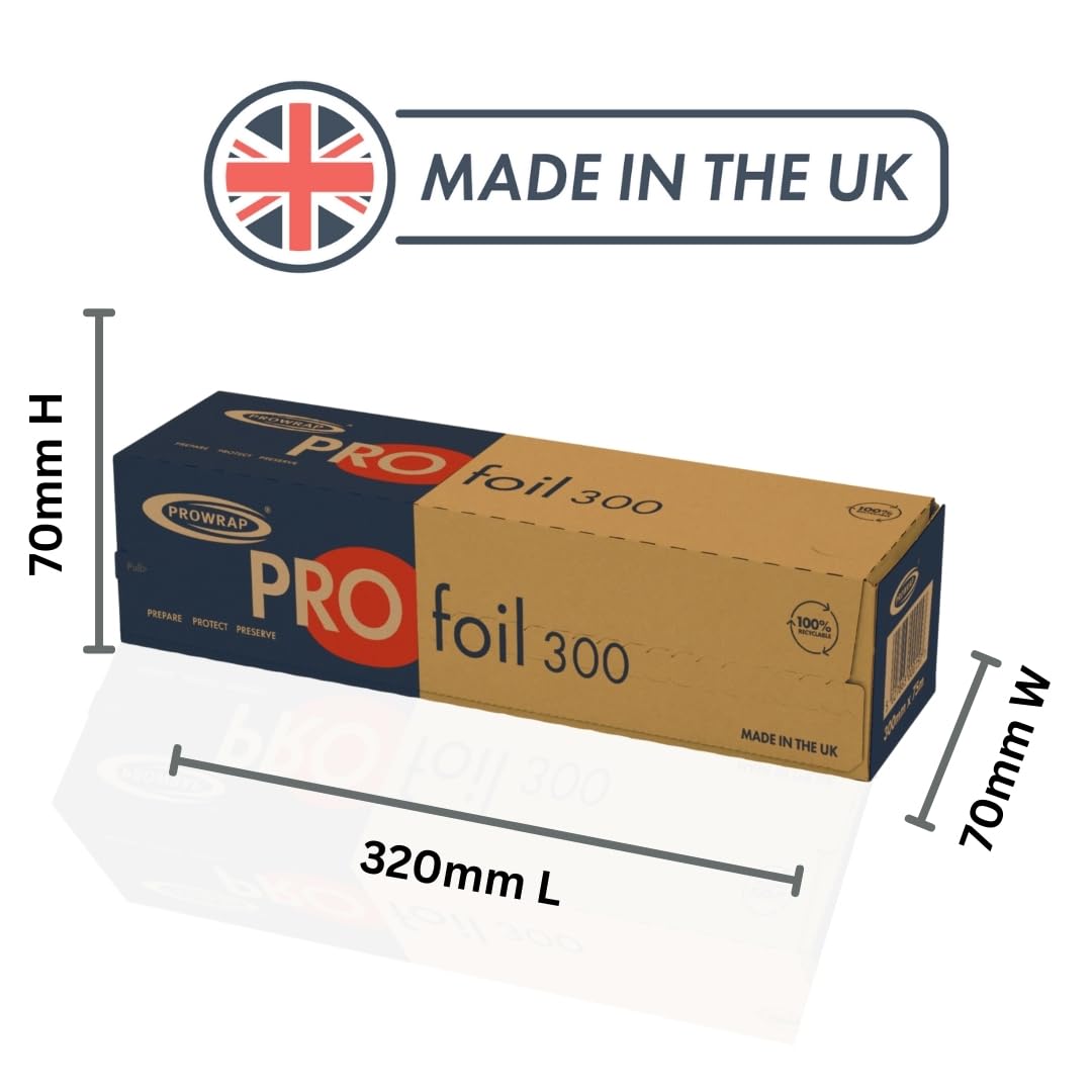 PROWRAP AX030 Aluminium Catering Foil - 300mm x 75m Roll | Pre-Cut Sheets