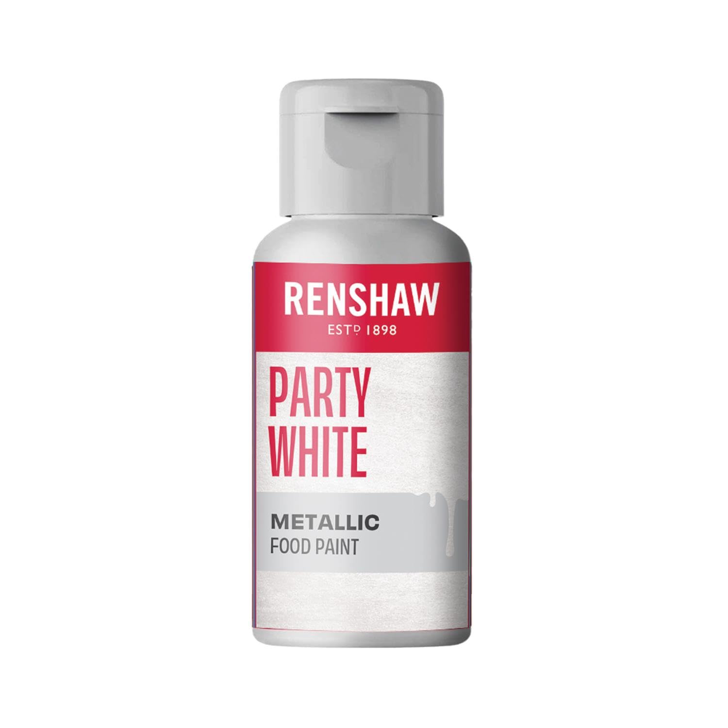 Renshaw Edible Metallic Food Paint, Party White, 20g