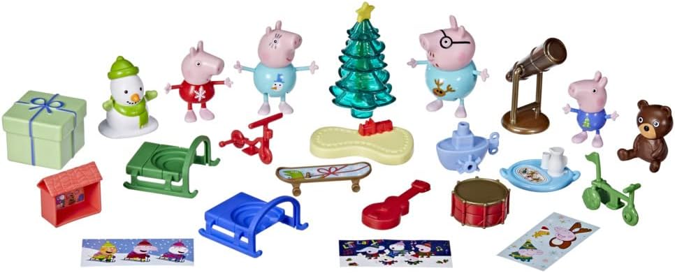 Peppa Pig Peppa's Advent Calendar Toy, 24 Holiday Surprises with Figures and Stickers [Toy Set]