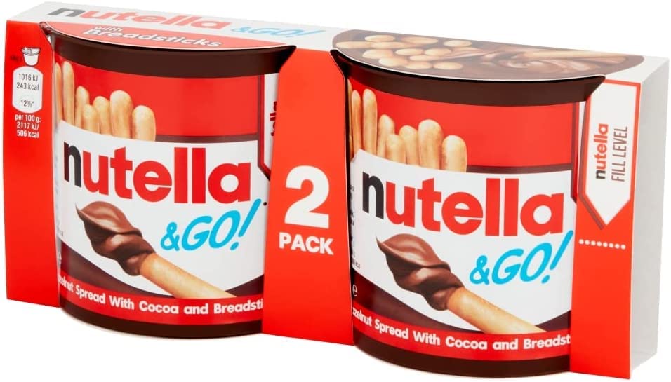 Nutella &Go! Chocolate Hazelnut Spread with Breadsticks Snack Pack | 8 Items | 96g Total