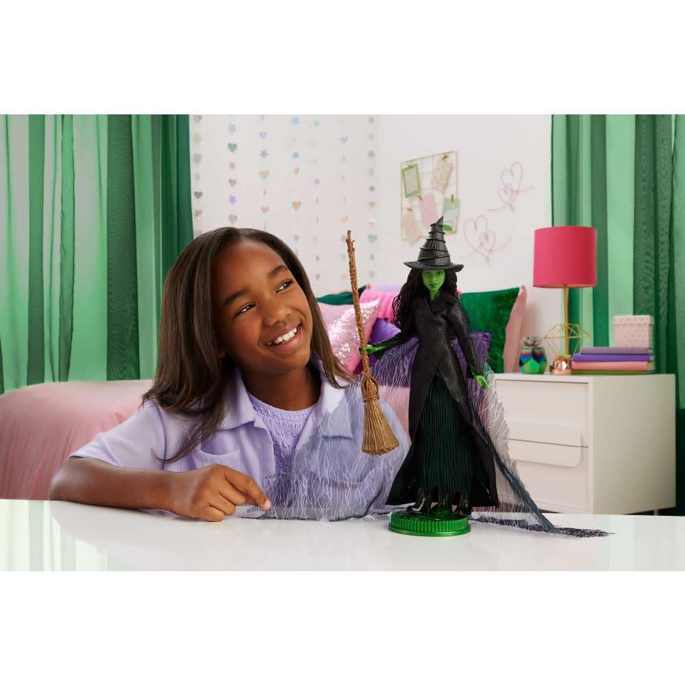 Mattel Elphaba Deluxe Fashion Doll - Wicked: Part 2 Inspired, 11 Points of Articulation, Includes 4 Accessories