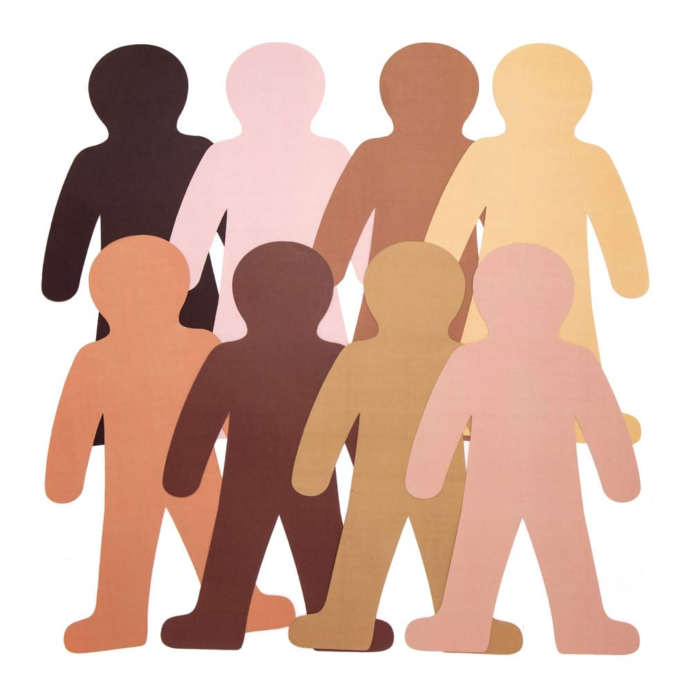 Baker Ross Skin Tone People Cut-Outs - 56 Pack, 26.5cm Figures, 120gsm Paper | Crafting for Kids 1