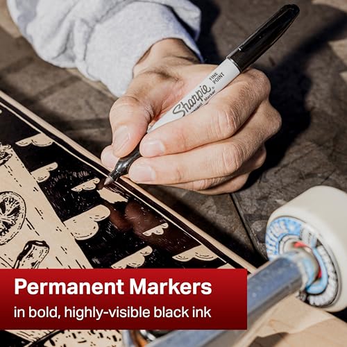 Sharpie Permanent Markers - Fine Point Black (12 Count)