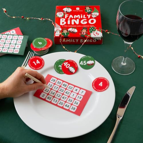 Talking Tables Christmas Family Bingo Game with Festive Red, Green, Gold & Silver Design 10